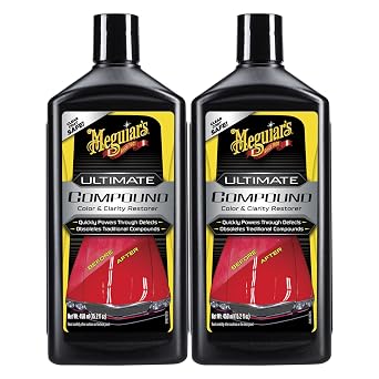 Meguiar's Ultimate Compound Car Scratch Remover, 2 Pack (2 x 15.2 oz = 30.4 oz Total) Clear Coat Safe Compound to Remove