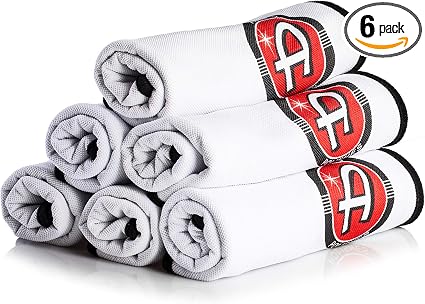 Adam's Polishes Mini Plush Drying Towel (Pack of 6) - Microfiber Cleaning Cloth for Car Detailing, Drying, & Car Wash | 
