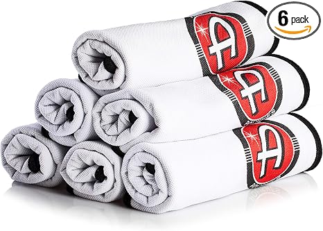 Adam's Polishes Mini Plush Drying Towel (Pack of 6) - Microfiber Cleaning Cloth for Car Detailing, Drying, & Car Wash | 