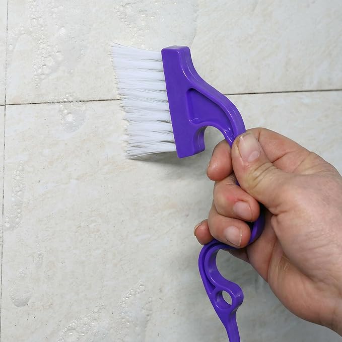 Slick- Window Track Cleaning Brush, 4 Pack, Ergonomic Handle, Built-in Scraper, Multipurpose, Window Track Cleaning Tools
