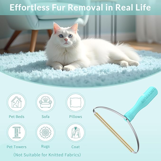 LINTPLUS Pet Hair Remover Carpet x2 & Lint Root Cleaner Pro Pet Hair Remover by LINTPLUS,Special Pet Hair Removal Tool Multi Fabric Edge and Carpet Rake for Couch, Pet Towers and Rugs