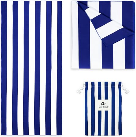 Elite Trend Microfiber Beach Towel for Adults with Bag - Extra Large 78x35 inch Lightweight Sand Free Quick Dry Towel fo