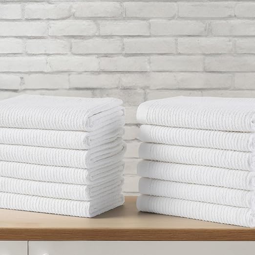 Clorox Ribbed Bar Mops - 100% Cotton Quick Dry Extra Large Dishcloths - Absorbent Multipurpose Cleaning Cloths for Resta