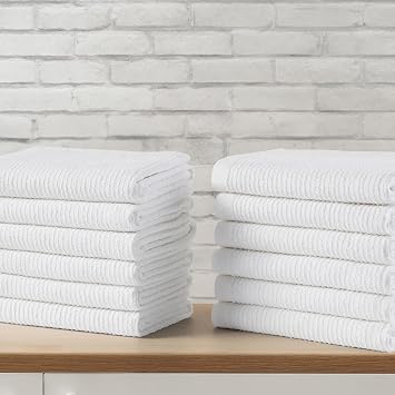 Clorox Ribbed Bar Mops - 100% Cotton Quick Dry Extra Large Dishcloths - Absorbent Multipurpose Cleaning Cloths for Resta