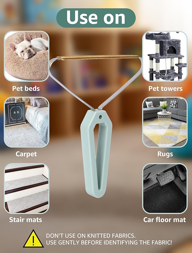 1 PCS Pet Hair Removal Tool, Fuzz Lint from Carpet, Rug, and Furniture – Effective Rake,Scraper,Shaver and Brush – Lint Cleaner and Pro Pet Hair Remover – Ideal for Pet Towers,Couch,Car