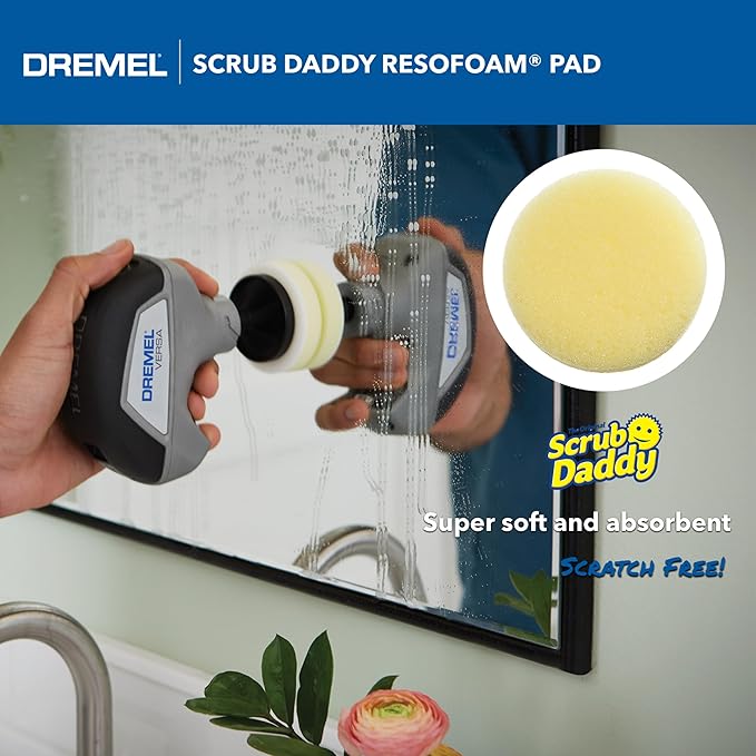 Dremel Versa 5-Pack Scrub Daddy Cleaning Sponge Pads, Variety Pack for Multi-Surface Cleaning, for use in Kitchen, Household and Bathroom - Compatible with Versa Power Scrubber Tool, PC360-5