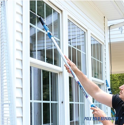 Unger Connect and Clean 16” Performance Window and Glass Cleaning Squeegee with Replacement Rubber, Cleaning Supplies, Heavy Duty Household Cleaner Tools with Streak-Free Results