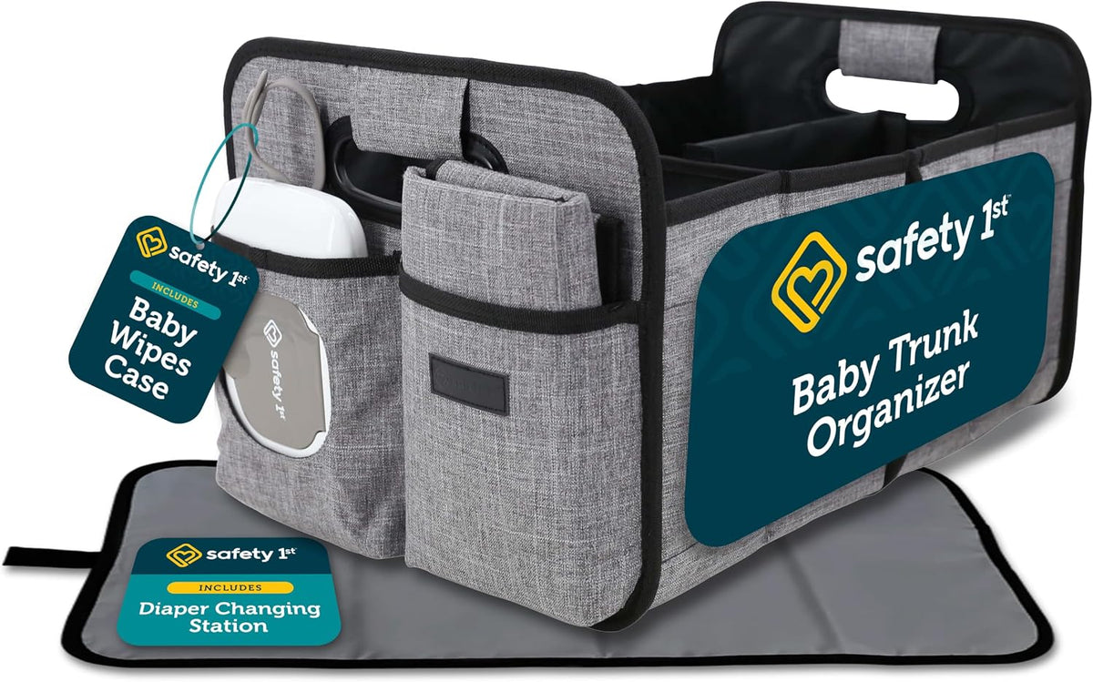Baby Trunk Organizer & Diaper Changing Station, Gray