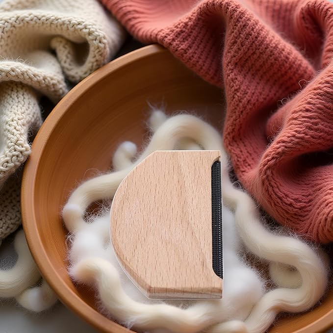 Brown Cashmere Comb Sweater Shaver Wool Comb Knitwear Comb Wooden Pilling Fuzz Fabric Lint Remover Manual Portable Brush Tool Brushes Cleaning Tools