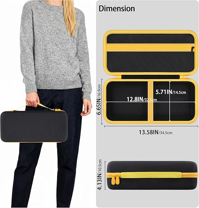 co2CREA Storage Case for Fanttik V8 Apex/Slim V8 Mate/V10 Apex/Slim V10 Mate Portable Mini Cordless Vacuum – Hard EVA Protective Carrying Bag with Accessory Organizer (Black Case)