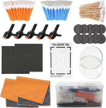 LUVCOSY 223 Pcs Trading Card Care Cleaning Kit, Sports Card Care Flattening Kit with Card Grading Centering Tool for TCG