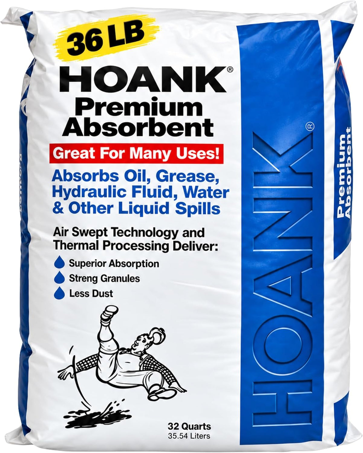(36 lbs) - Premium Liquid Absorbent Bags Montmorillonite Clay Absorbs Oil, Grease, Hydraulic Oil, & Other Liquid Spills