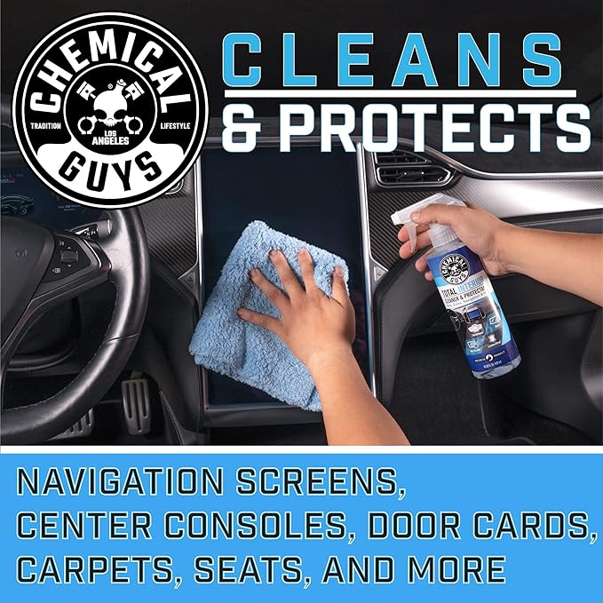 Chemical Guys Total Interior Cleaner & Protectant – Chemical Guys Interior Cleaner, Cleans & Protects Leather, Vinyl, Plastic, Rubber, Glass with a Streak-Free Finish — 16 Fl Oz (Pack of 2)