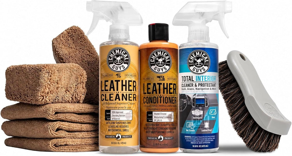 9-Piece Leather Cleaner, Conditioner & Total Interior Kit