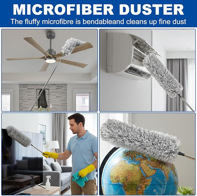 AURUZA Cleaning Duster for Cleaning Retractable Gap Dust Cleaner Cleaning Tools,3PCS Duster Kits