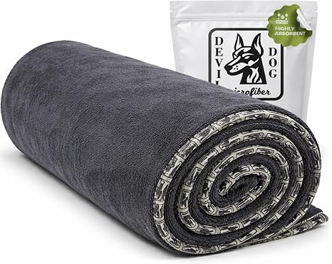 Dog Drying Towel for Dogs – Extra Large 24" x 35" Microfiber Dog Bath Towel, 1200 GSM Twisted Loop, Ultra Absorbent, Edg