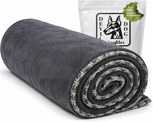 Dog Drying Towel for Dogs – Extra Large 24" x 35" Microfiber Dog Bath Towel, 1200 GSM Twisted Loop, Ultra Absorbent, Edg