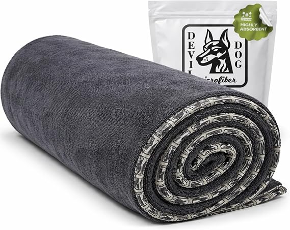 Dog Drying Towel for Dogs – Extra Large 24" x 35" Microfiber Dog Bath Towel, 1200 GSM Twisted Loop, Ultra Absorbent, Edg