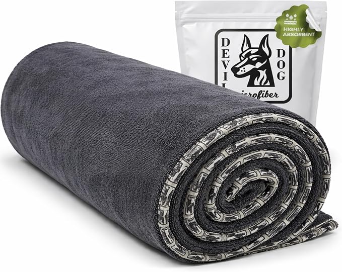 Dog Drying Towel for Dogs – Extra Large 24" x 35" Microfiber Dog Bath Towel, 1200 GSM Twisted Loop, Ultra Absorbent, Edg