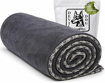 Dog Drying Towel for Dogs – Extra Large 24" x 35" Microfiber Dog Bath Towel, 1200 GSM Twisted Loop, Ultra Absorbent, Edg