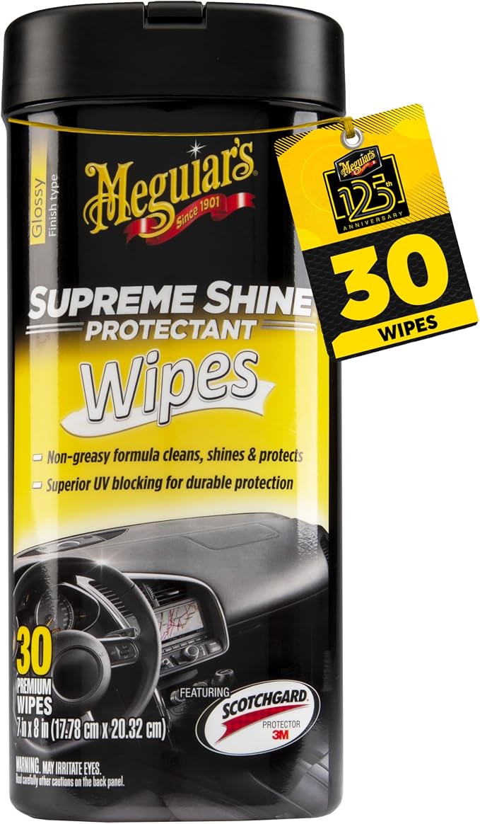Meguiar's Supreme Shine Protectant Wipes, 30 Wipes