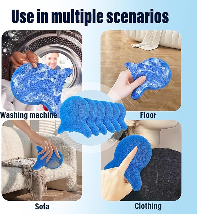 Pet Hair Remover for Laundry, Reusable Dog & Cat Hair Remover Tool, Effectively Removes Pet Hair, Lint and Dander from Bedding and Clothing, Suitable for Washing Machines, Dryers 8PCS