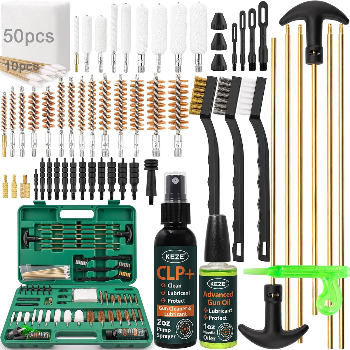 Gun Cleaning Kit for Pistols Rifle Shotgun with Gun Oil and Cleaner