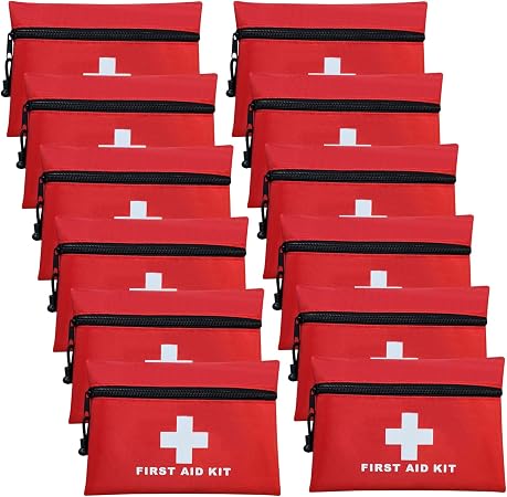 12pcs Mini First Aid Kit Empty Bag with Zipper (Bag Only)