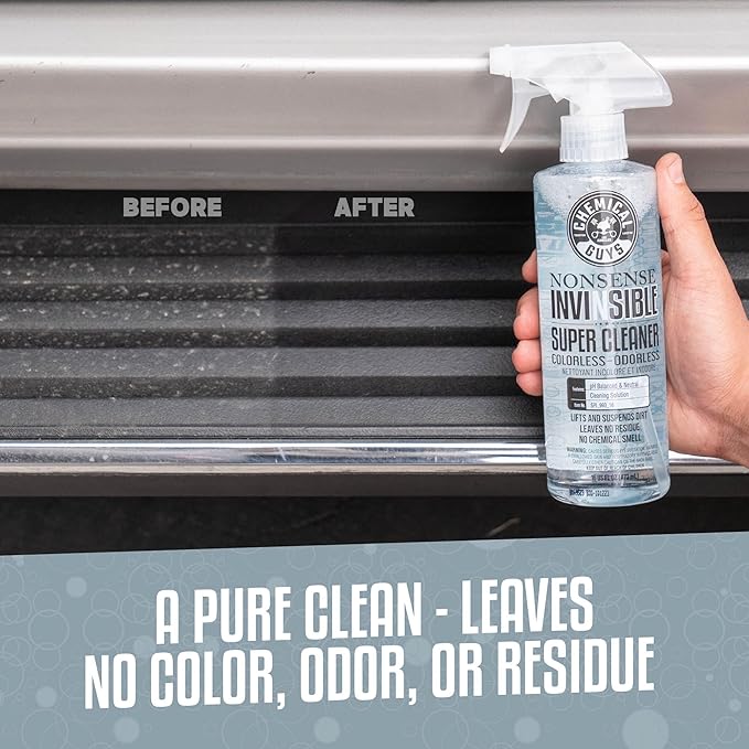 Chemical Guys Nonsense Colorless & Odorless All Surface Cleaner - Clear, Safe for Vinyl, Rubber, Plastic, Carpet, and Upholstery, pH Balanced, Residue-Free, Unscented, 32 oz Spray