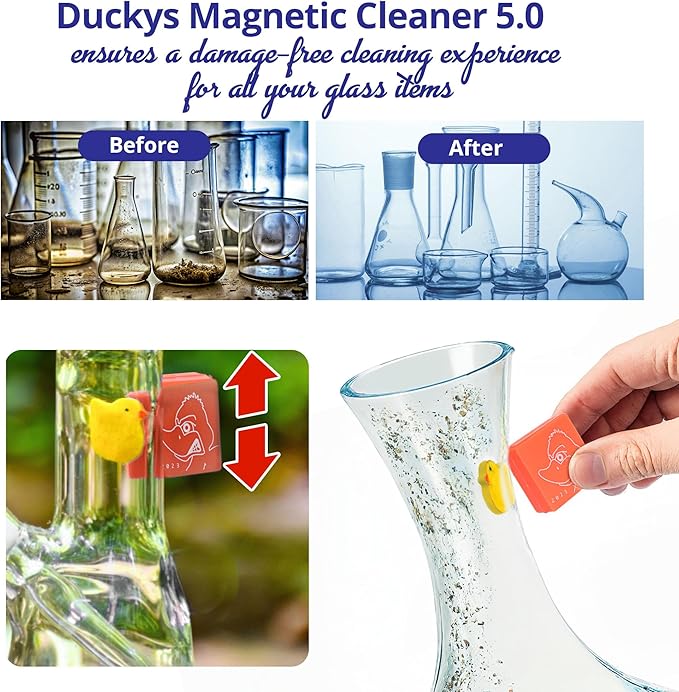 Scrubber Duckys Magnetic Glass Super Magnetic Glass Cleaner - 3 size scrubbers - Scratch-Free Cleaning Tool