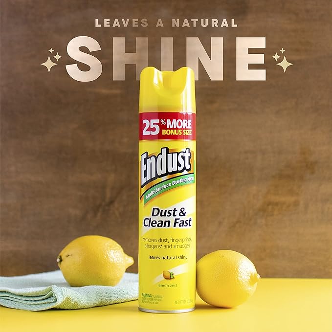 Endust Lemon Zest Multi-Surface Dusting and Cleaning Spray, Lemon Zest, 3-Pack