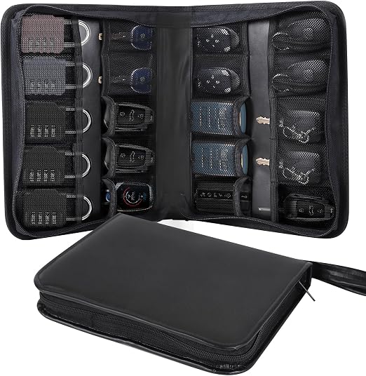 Portable Zippered Key Case,Car Key Holder Leather Key Organizer Case