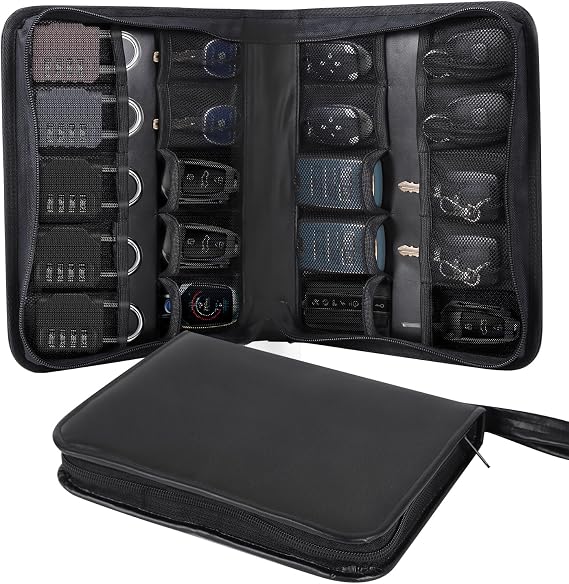 Portable Zippered Key Case,Car Key Holder Leather Key Organizer Case