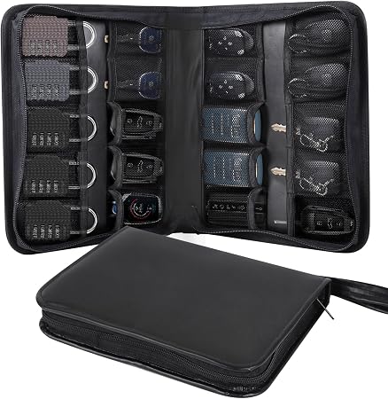 Portable Zippered Key Case,Car Key Holder Leather Key Organizer Case