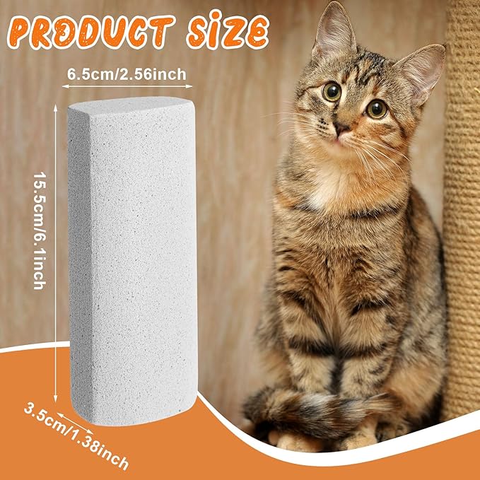 Abbylike 6 Pcs Pet Hair Remover Pumice Stone Reusable Portable Dog Cat Hair Removal Tool Scraper for Carpet,Couch, Bedding, Car Upholstery, Furniture Cleaning (6.1 x 2.56 x 1.4 Inch,Gray)