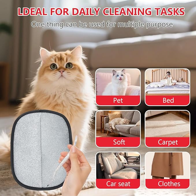 2PACK Pet Hair Removal Glove,Newly 5-Finger Electrostatic Pet Hair Glove for Dogs&Cats,Reusable Washable Magic Brush Pet Hair Remover for Laundry Cleaning,Furniture,Sofa,Carpets,Car Seat(Red)