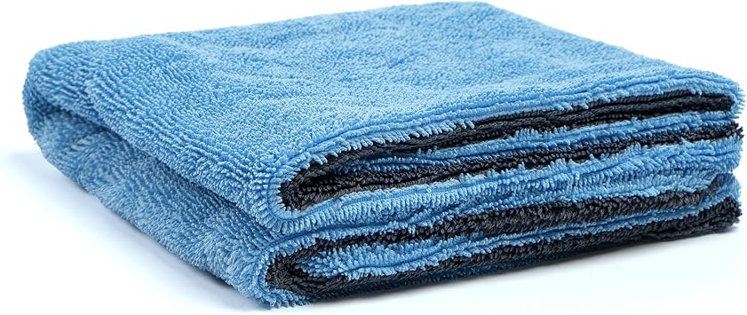 Greenfound 1000GSM Car Drying Towel 18"x24", Edgeless Double Twist Pile, Ultra Absorbent Microfiber Towel, Scratch-Free 