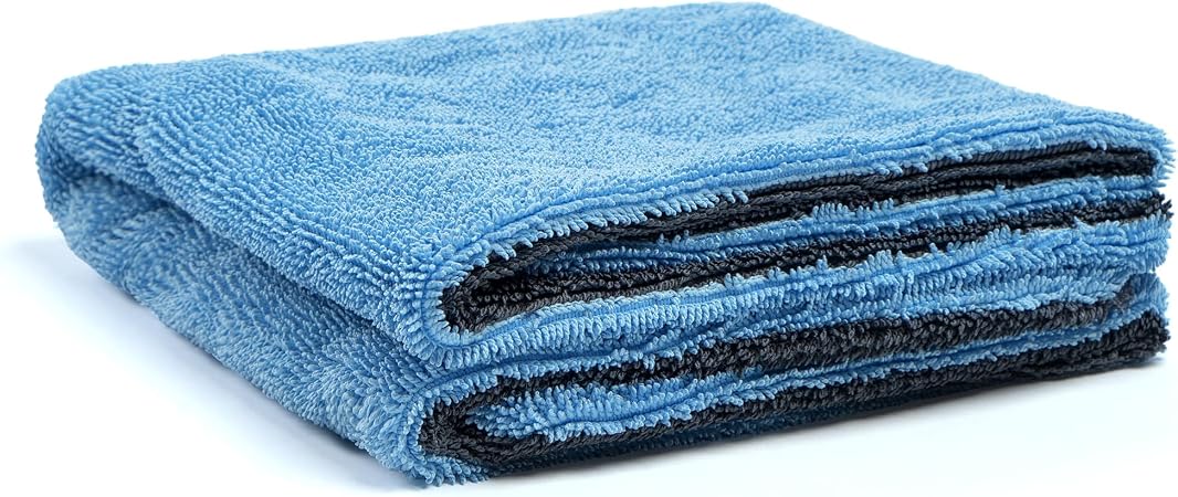 Greenfound 1000GSM Car Drying Towel 18"x24", Edgeless Double Twist Pile, Ultra Absorbent Microfiber Towel, Scratch-Free 