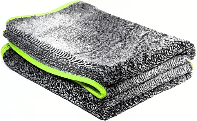 Twist Drying Towel Super Absorbent 600GSM - 35.4'' x 23.6'' inches, Gray Color, Rapid Drying, Large Cleaning, Lint-Free 