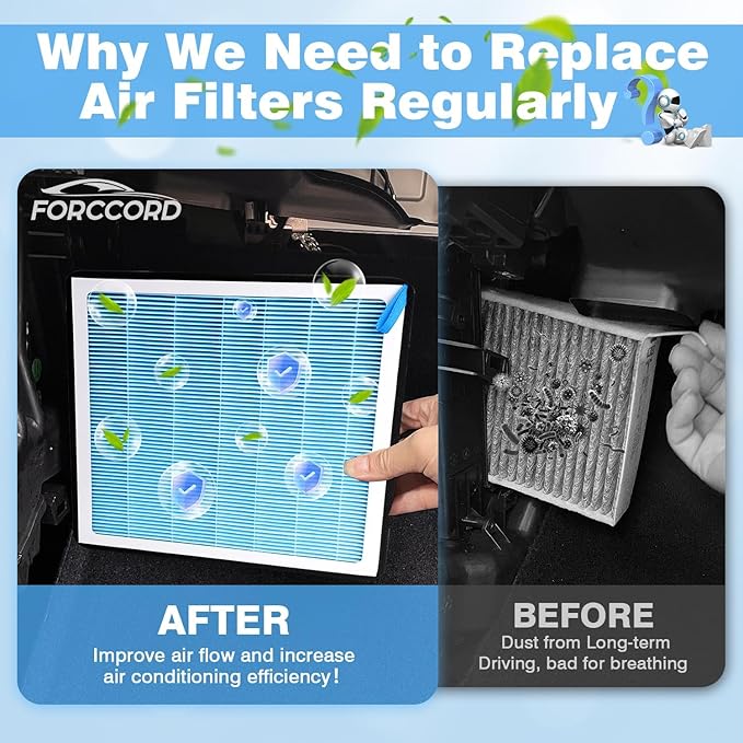 2-Pack UPGRADED HEPA Cabin Air Filter Fits for Jeep Cherokee 19 20 21 (ONLY FIT L4 2.0L/2.4L& V6 3.2L) Activated Carbon Cabin Filter Replace for CF12307(Not fit Grand Cherokee L) Accessories