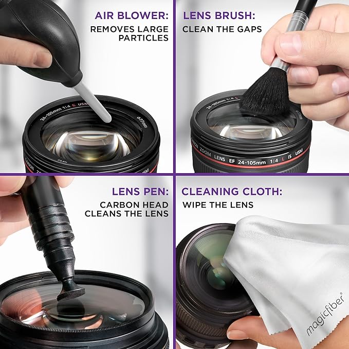 Altura Photo Camera Cleaning Kit - Lens Cleaner Spray, Brush, Pen, Blower, Microfiber Cleaning Cloths, Tissue Wipes for Canon Nikon Sony Fuji Olympus Pentax Sigma Tamron DSLR & Mirrorless Cameras