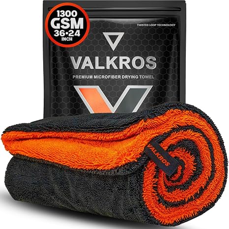 X- Large Car Drying Towel, 36x24 Microfiber Towels for Cars, 1300 GSM, 70/30 Blend, Dual-Sided Highly Absorbent Twisted-
