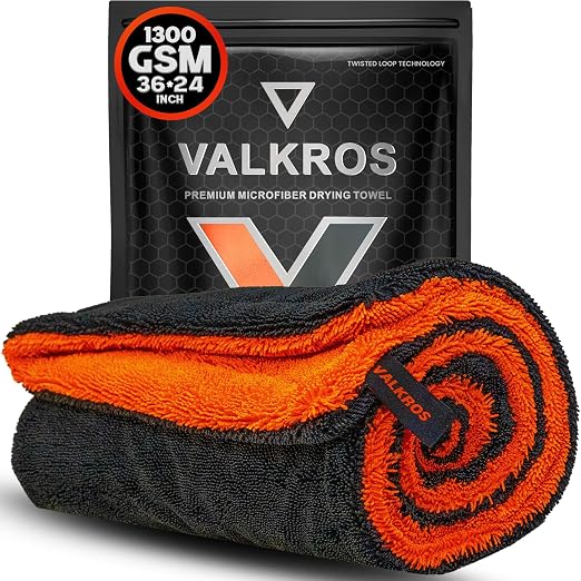 X- Large Car Drying Towel, 36x24 Microfiber Towels for Cars, 1300 GSM, 70/30 Blend, Dual-Sided Highly Absorbent Twisted-