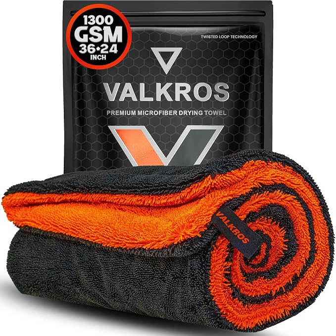 X- Large Car Drying Towel, 36x24 Microfiber Towels for Cars, 1300 GSM, 70/30 Blend, Dual-Sided Highly Absorbent Twisted-