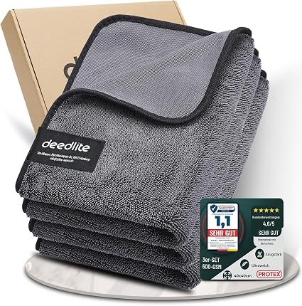 Deedlite Bath Wipes Shower Cleaning Cloths, Premium Car Drying Towel | Ultra Absorbent Twisted-Loop Design| Microfiber T