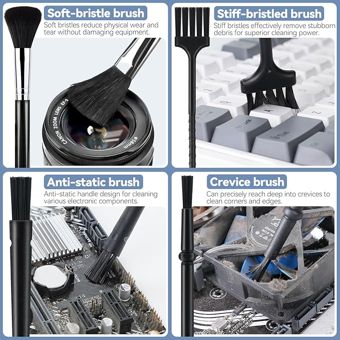 Keyboard Cleaner kit,Computer Cleaning kit,Mechanical Keyboard Cleaning kit,Anti-Static Brush,Small Cleaning Brush, Cleaning kit Compatible Laptop/PC/Computer/Keyboard/Laptop/Camera/Phone/Earbud