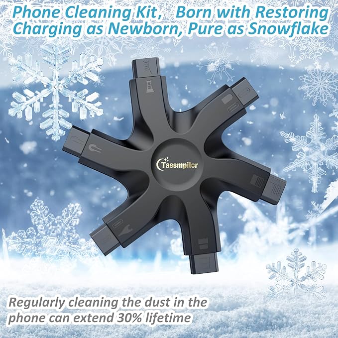 Tassmpitor for iPhone Cleaning Kit Phone Port Cleaner, Cleaner Kit for AirPod iPhone Pro Max, Cleaning Putty for Cell Phone Charging Port Lightning Charger Connector Cable Speaker, Repair Restore Tool