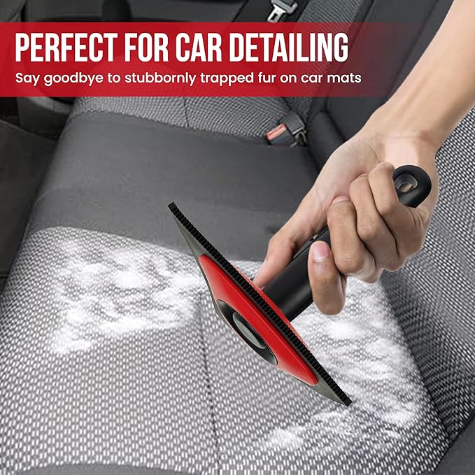 Triangle Pet Hair Remover with 3 Cleaning Modes- Innovative Dog Hair Remover for Car, Clothes, Carpet, & Furniture- Ergonomic Lint Remover for Couch- Pet Fur Remover Tool- Pet Hair Detailer for Car