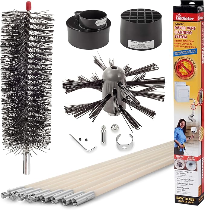 Gardus RLE24 LintEater Rotary Dryer Vent Cleaning System, Removes Lint, Extends Up to 24’