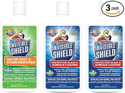 Invisible Shield- Glass Coating & Restorer Pack (10 oz) Cleaner & Glass Treatment for Showers & more